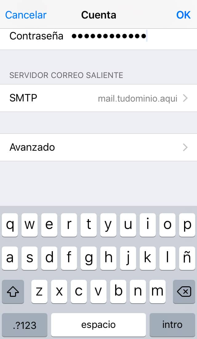 iphone - correo - configurar - smtp